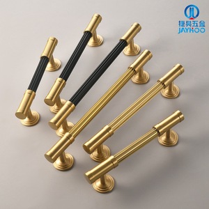 Jayhoo <b>Brass</b> Cabinet <b>Pulls</b> Bar Shape 6827 Scandinavian Style Wardrobe <b>Drawer</b> Handle Durable Modular Installation - Product Image 3