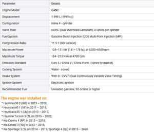 Motor Coreano GDI 2.0L G4NC, Nuevo, para <span class=keywords><strong>Hyundai</strong></span> I40, I30, <span class=keywords><strong>Tucson</strong></span>, IX35, Kia Carens, Cerato, Sportage - Product Image 2