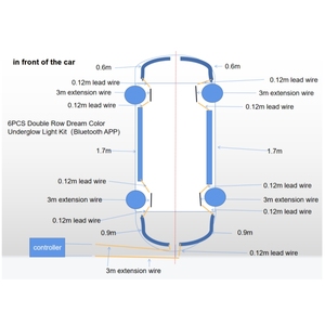 Không thấm nước 6pcs Giấc Mơ dòng chảy màu underglow Bộ dụng cụ ánh sáng môi trường xung quanh ánh sáng xe với chức năng tín hiệu lần lượt bởi ứng dụng điều khiển - Product Image 5