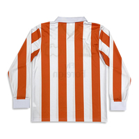 Camisetas Polo de fútbol rayadas retro manga larga sublimación personalizada