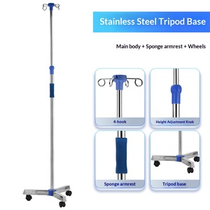 Stand Infus Medis IV Stand Penyangga Cairan Intravena yang Dapat Disesuaikan, Portabel, Nyaman, dan Tahan Lama - Product Image 3