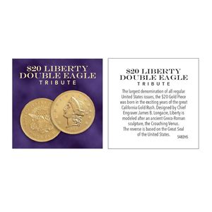 Moneta Commemorativa 1849 P Liberty $20 Double Eagle di <span class=keywords><strong>American</strong></span> Coin Treasures - Ottone e Oro Stratificato - Pezzo da Collezione in Condizioni Pari al Nuovo per Esposizione - Product Image 4