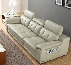 <strong>Sofa</strong> with <strong>adjustable</strong> <strong>headrest</strong> luxury germany wooden <strong>leather</strong> living room <strong>leather</strong> functional <strong>sofa</strong> - Product Image 3