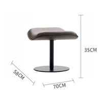 Eleganter Einzelner Freizeitstuhl mit Kopfstütze, Verschleißfest, Pflegeleicht, Leder, Weißer Sockel, Nordischer Minimalistischer Lounge-Sessel