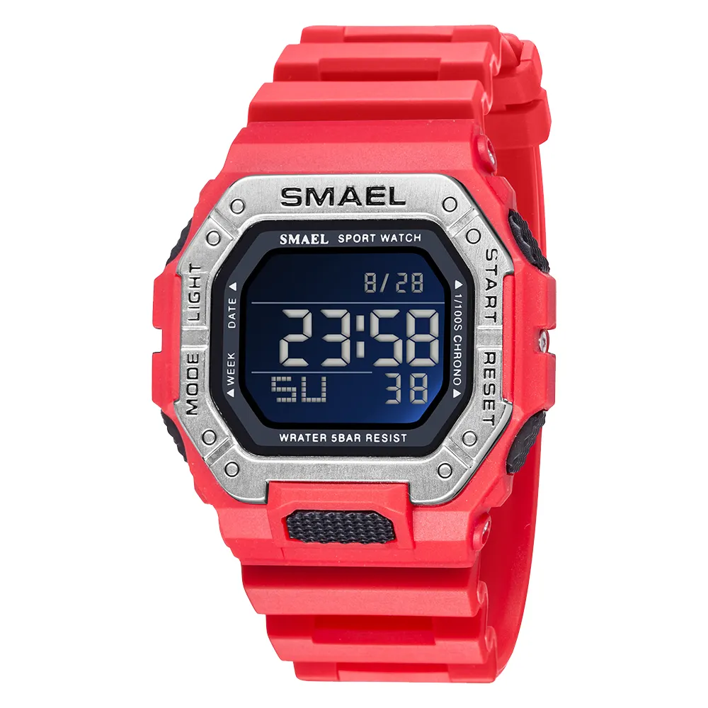 2022 SAMEL Classic Digital Watch Men Fashion Rectangle Waterproof 50M Japan Movement Chronograph Men's Watches Alarm Clock 8059