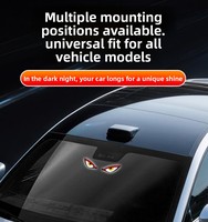 ShunTour Lampe LED solaire pour voiture, yeux de démon, recharge USB-C, lampe ambiante dynamique pour pare-brise de voiture