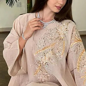 Nouvel arrivage de vêtements ethniques pakistanais tendance de la mode pour femmes musulmanes décoration de fête <span class=keywords><strong>robe</strong></span> de prière robes pour femmes voilées - Product Image 6