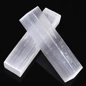 Healing Raw Crystals and Stones Selenite Wand Rough Gypsum Slab Sticks Natural Gemstone Agate Feng Shui High Level Decoration