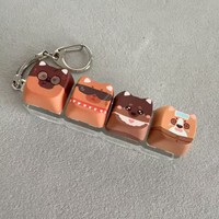Clavier personnalisé avec logo, bouton DIY, 4 emplacements, porte-clés clavier, capuchon de touche chien mignon, interrupteurs anti-stress, clicker