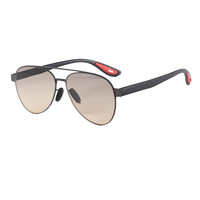 Lunettes de soleil tendance personnalisées, lunettes de soleil rétro UV400, monture métallique complète, lunettes de soleil classiques tendance, verres métalliques pour l'extérieur