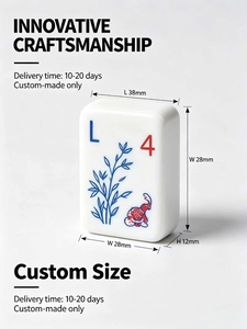 Juego de Mahjong de Lujo Estilo Chino Clásico <span class=keywords><strong>Eden</strong></span>, con Logotipo Personalizado, Doble Color, No Tóxico, Fichas Aarylie, Caja de Regalo para Fiestas Familiares y Festivales - Product Image 4