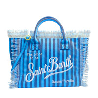 Sac fourre-tout en toile à franges pour femme, sac à bandoulière d'été pour la plage, sac à main à logo brodé, imprimé léopard rayé