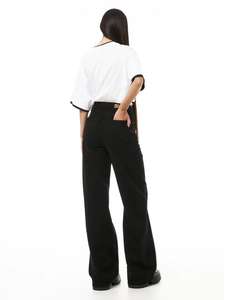 <b>Women</b> Mid Rise <b>Bootcut</b> Denim <b>Jeans</b> Light <b>Black</b> Casual Faded Wash Pants - Product Image 3