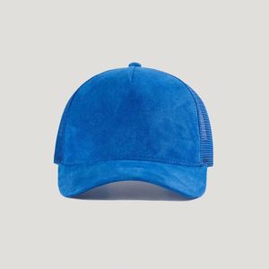 Gorra de béisbol personalizada de primavera/verano, de gamuza transpirable con malla, deportiva, de color sólido, estilo camionero de 5 paneles - Product Image 6