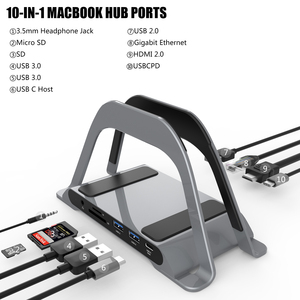 PULWTOP <span class=keywords><strong>Usb</strong></span> محطة إرساء محور من النوع <span class=keywords><strong>c</strong></span> مع Hd-mi + usb3.0 + pd شاحن توصيل الطاقة <span class=keywords><strong>Usb</strong></span>-<span class=keywords><strong>c</strong></span> إلى محول <span class=keywords><strong>Usb</strong></span> لماك بوك - Product Image 2