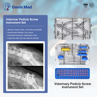 DavinMed CE ISO Ensemble d'instruments vertébraux vétérinaires Kit chirurgical à vis pédiculaire pour petit animal pour chirurgie orthopédique chien chat
