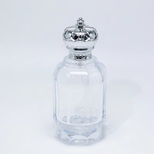 Middle East Dubai Arabian <b>Empty</b> Luxury Irregular Crown Cap 50ml 100ml Clear Crimp Arabic Perfume Glass Bottle With <b>Box</b> Packaging - Product Image 5