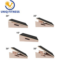 Planche inclinée en bois de haute qualité UNIQ pour l'étirement des mollets et la musculation réglable, planche inclinée antidérapante