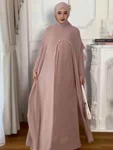 Vestido Abaya Mexizo Primavera Verano, Transpirable, Elegante, <span class=keywords><strong>de</strong></span> Poliéster, con Detalles <span class=keywords><strong>de</strong></span> Cuentas Opulentos, Vestido Largo Modesto y Lujoso para Mujeres Islámicas - Product Image 2