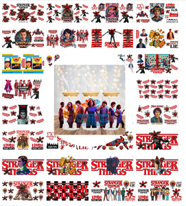 Lot de films TV en gros, enveloppes UV DTF, designs <span class=keywords><strong>Stranger</strong></span> <span class=keywords><strong>Things</strong></span> UV DTF, gobelets en verre, citations originales, autocollants pour gobelets en verre, décalcomanies 16oz - Product Image 1