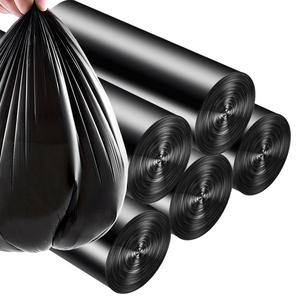 Sacs poubelles extra-épais pour la maison, écologiques, grande taille, en plastique PE noir, style gilet avec cordon de serrage - Product Image 1