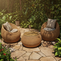 Ensemble de canapés en rotin pour l'extérieur - Design minimaliste moderne, coussins en éponge plastique imperméables et mobiles, balcon, cour, jardin