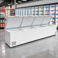 Congélateur vertical commercial encastrable à 4 portes |   Double température, 1 étoile d'efficacité énergétique, contrôle numérique de la température, double