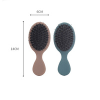 Brosse à cheveux démêlante massante avec logo personnalisé, mini airbag, poils de sanglier multicolores, poils en nylon, manche en plastique