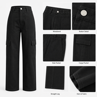 Pantalon cargo de luxe pour femme, taille haute, en coton, avec 6 poches multiples, kaki et noir, décontracté, personnalisé, vente en gros
