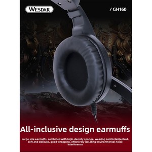 <span class=keywords><strong>Casque</strong></span> de jeu filaire Wesdar pour PC et ordinateur portable - Microphone à réduction de bruit, son dynamique 40 mm, lumières RVB, ajustement confortable, audio immersif - Product Image 3
