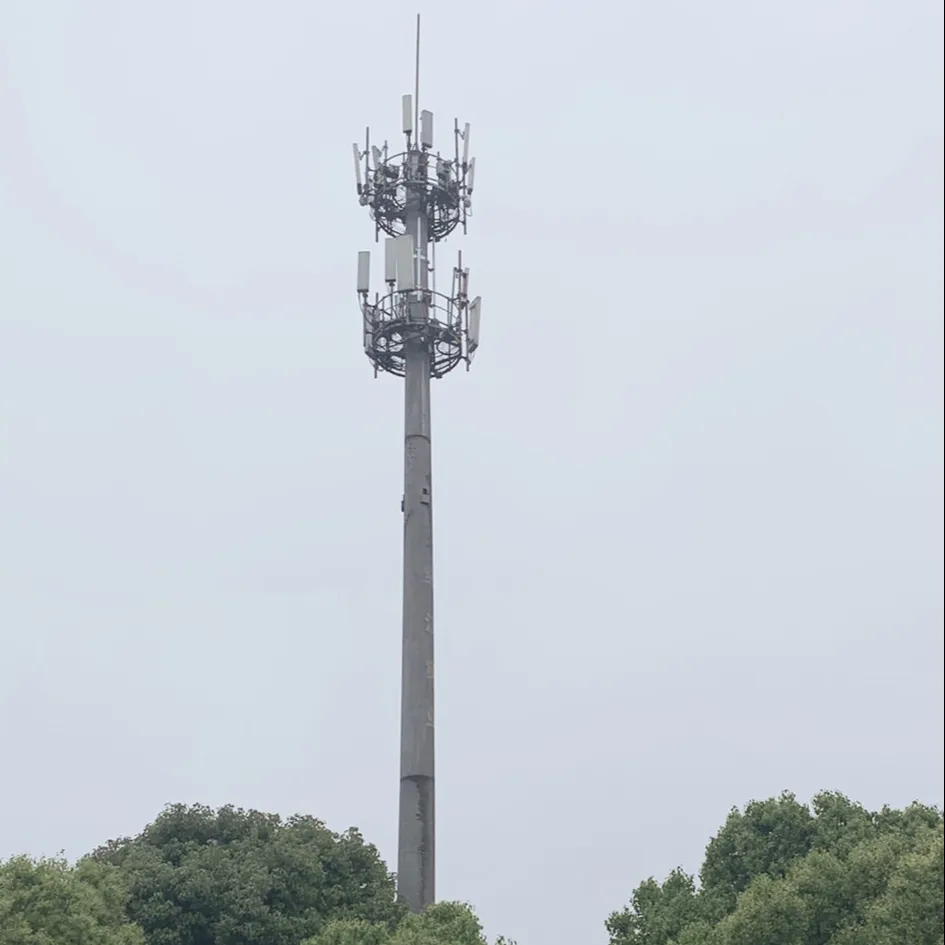 Монопольная оцинкованная трубчатая стальная радиосигнальная телекоммуникационная башня