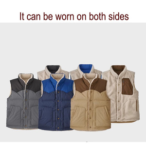 Gilet piumino Color contrasto retrò <span class=keywords><strong>Pile</strong></span> polari Sherpa <span class=keywords><strong>Pile</strong></span> Double-face Wear gilet con Logo personalizzato piumino caldo - Product Image 2