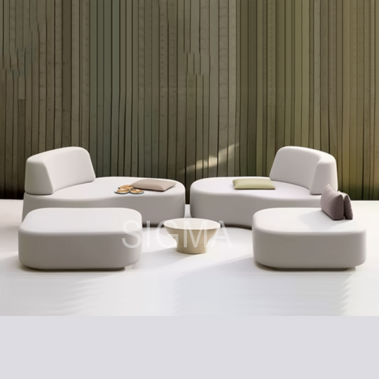 Modern Design Living Room garden Home Furniture Single Sofa Leisure Small round low stool