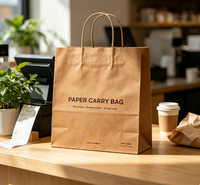 Sacs cadeaux écologiques en papier kraft, sacs jetables avec poignées en corde de coton, logo imprimé numérique, style classique, sac plat standard