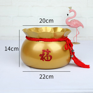 <b>Large</b> Lucky Red Decorative Bucket Flower Growing Pot Wedding Display <b>Plant</b> Stand Metal Rack - Product Image 3
