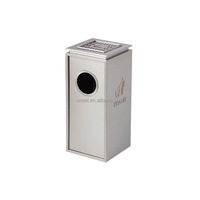 Poubelle extérieure portable en acier inoxydable or rose au design moderne, avec cendrier et seau de rangement, anti-traces de doigts