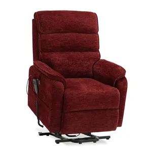 Silla reclinable plana de doble motor CJSmart Home, posición infinita con masaje térmico para ancianos, silla reclinable de elevación eléctrica