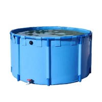 Bassin à poissons en acier galvanisé PVC - Bassin à koï portable pour jardin extérieur, résistant, étanche, facile à assembler, aquarium pour cour