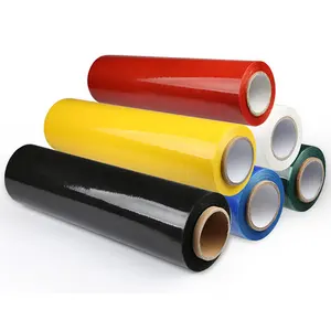 PE Stretch Packaging Film Winding Film Stretch Film Red Black Yellow Green Blue Various Colors Can Be Customize