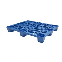 Palette en plastique bleue à grille, monobloc moulé, pour entrepôt et expédition, entrée 4 directions, usage industriel pour le transport de marchandises