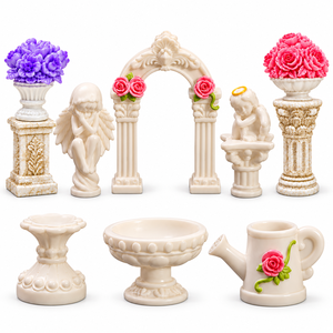 Miniature Romantiche in Resina per Giardino, Arco di Rose, Statuette di Angeli, Vasi per Decorazioni Casa delle Bambole, Regali di San Valentino - Product Image 3