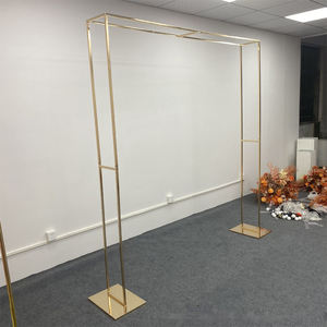 Arches de mariage dorées pour cérémonie, kit de support d'<span class=keywords><strong>arche</strong></span> <span class=keywords><strong>rectangulaire</strong></span> en métal pour ballons, cadre d'<span class=keywords><strong>arche</strong></span> carrée florale de jardin, fond - Product Image 2