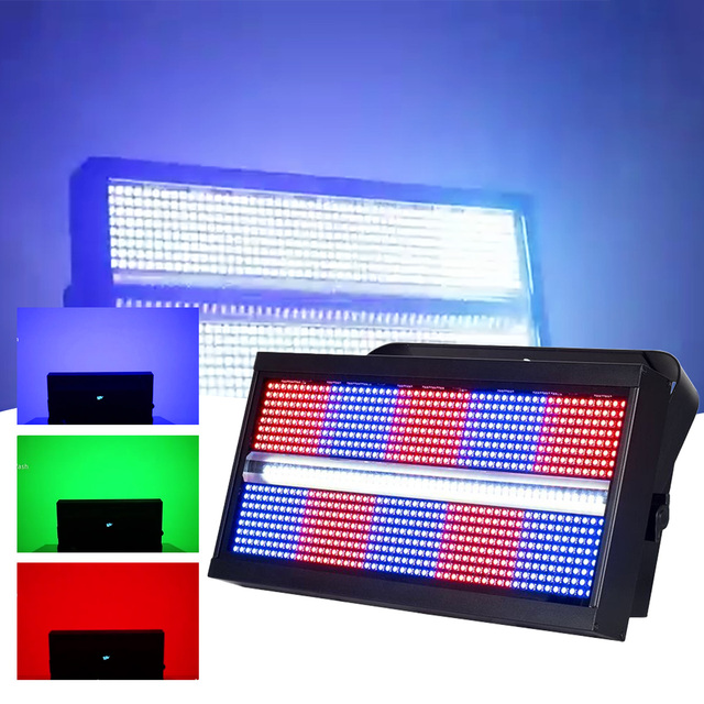 RZ 800W DMX Control 800PCS 0.3W RGB LED Full-color Stage Lighting Effects Flash Strobe Light for Christmas Nightclub DJ