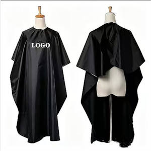 Capa de Peluquería Extra Grande de Tela Pongee, con Logotipo Personalizado, Cierre Ajustable de Silicona en el Cuello, Impermeable, para Maquillaje - Product Image 4