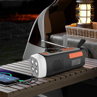 Radio FM DAB d'urgence portable 4500mAh Radio extérieure solaire à manivelle Haut-parleur BT sans fil avec lanterne d'alarme SOS et lampe de poche