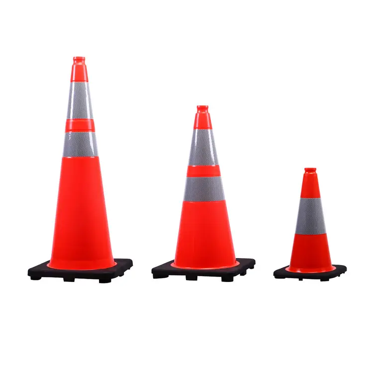 Yüksek esnek düşük fiyat PVC Driveway güvenlik trafik konisi yol güvenliği koni turuncu trafik konisi s kauçuk taban