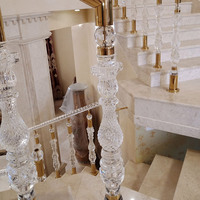 Élégant nouveau cristal acrylique pour plexiglas rampe poteau colonne décorative main courante piliers principaux pour balcon escalier Villa centre commercial