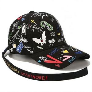 Graffiti casquette de Baseball hommes et femmes mode longue sangle casquette été impression Hip Hop casquette en gros - Product Image 4