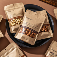 Staande zak met venster, hersluitbaar, voor snacks, noten, gedroogd fruit, aluminiumfolie, PET voedselzak, plastic ritssluiting
