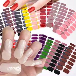 Patch à ongles en gel semi-durci, 16 embouts, bande adhésive dégradée, longue durée, couverture complète, autocollant, lampe UV, <span class=keywords><strong>manucure</strong></span> - Product Image 2